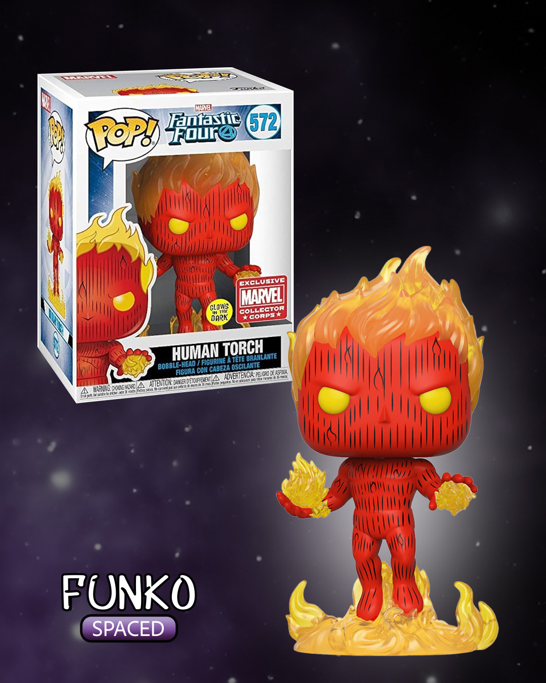Фігурка Funko Pop Fantastic Four - Human Torch | Фанко Поп Фантастична четвірка - Людина факел #572