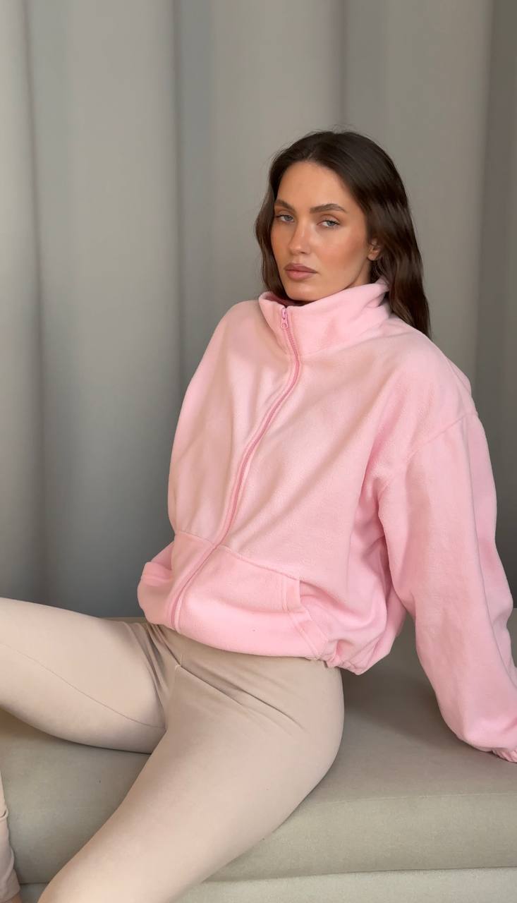 Флісова кофта рожева