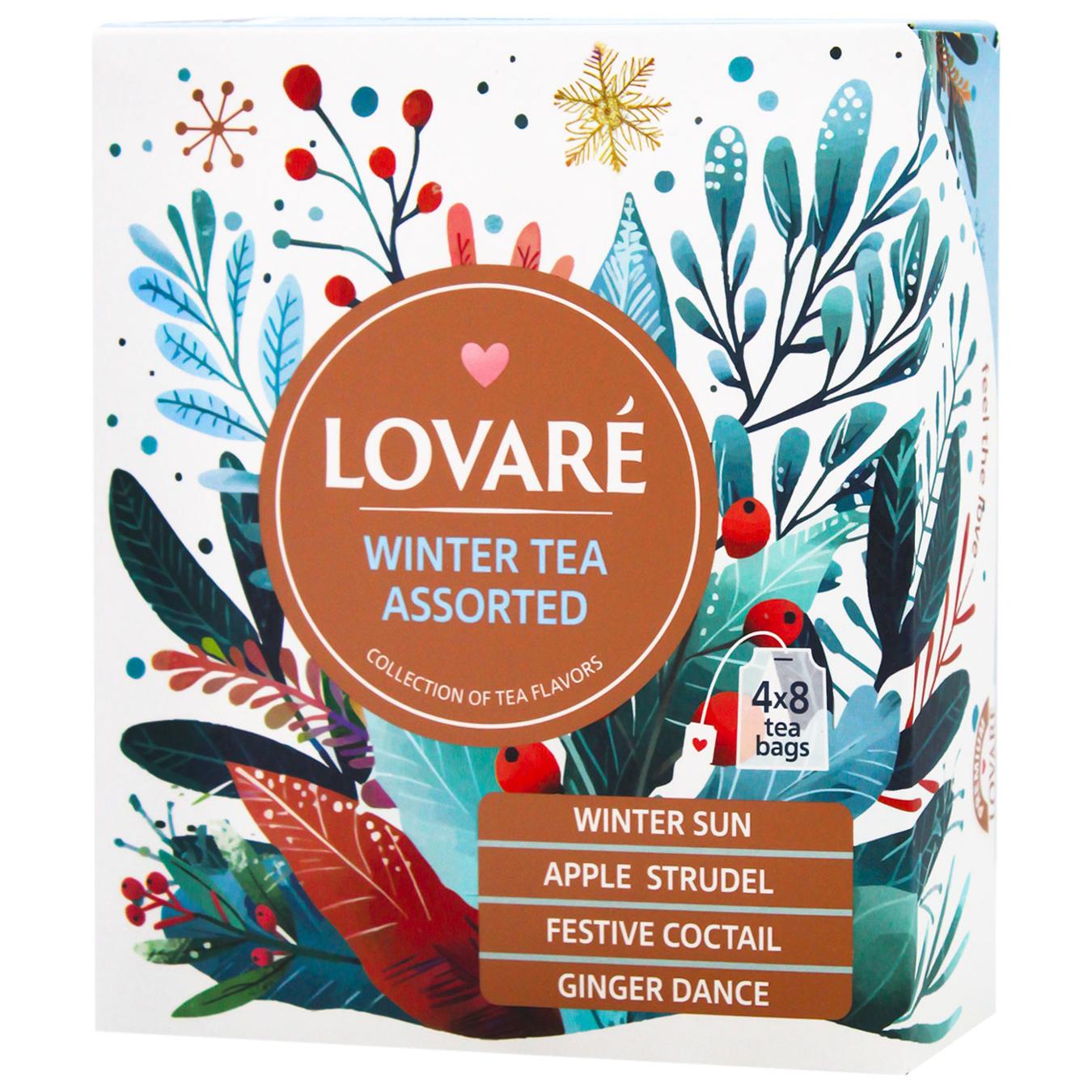 Чай Lovare чорний асорті Winter tea assorted 32 пакетики