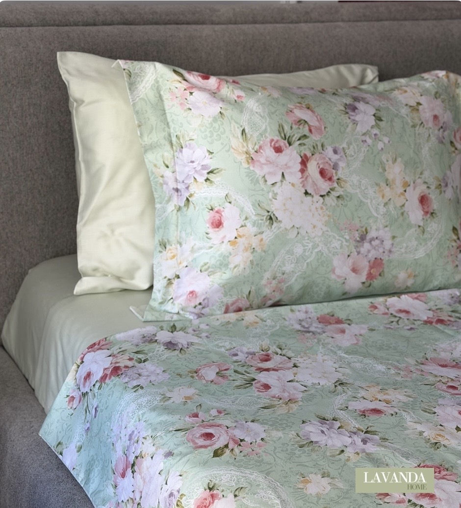 Комплект постільної білизни сатин делюкс Rose Dantelaпреміум бренду Tivolyo Home