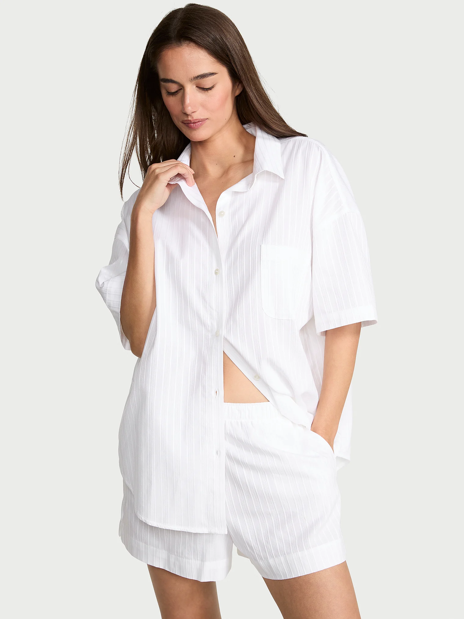 Котонова піжама Modal-Cotton Striped Short Pajama Set