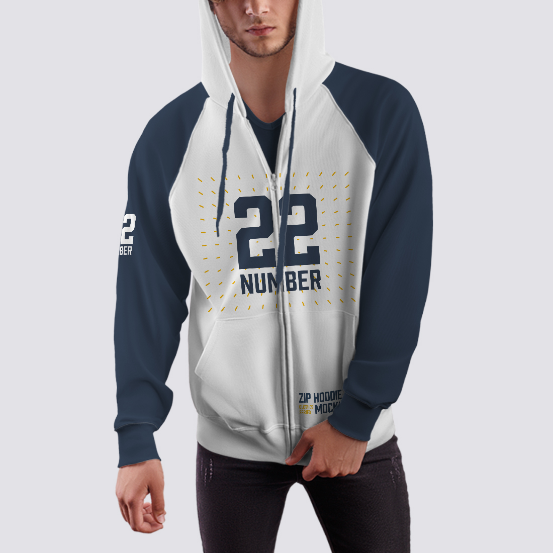 10 Men Zip Hoodie Mockups