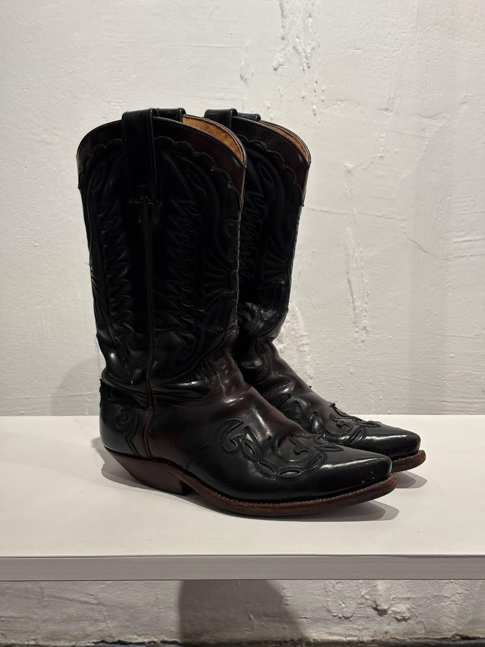 Vintage Cowboy Western leather  burgundy черевики