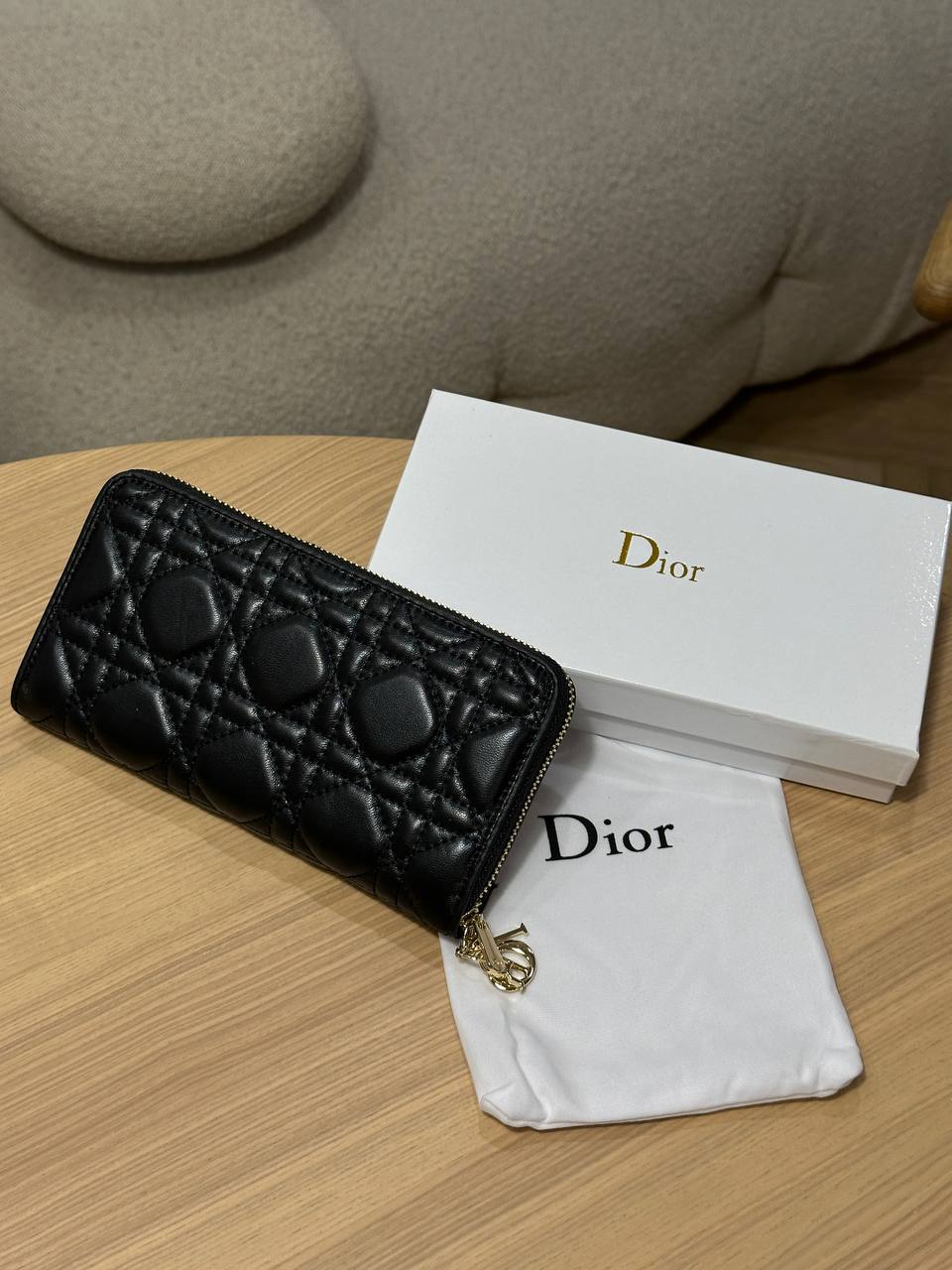 Christian Dior Lady Dior Voyageur Wallet Black