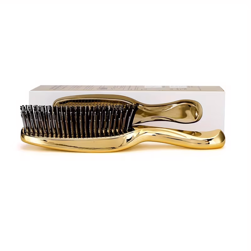 Гребінець антистатичний з м’якими нейлоновими щетинками (золотистий)