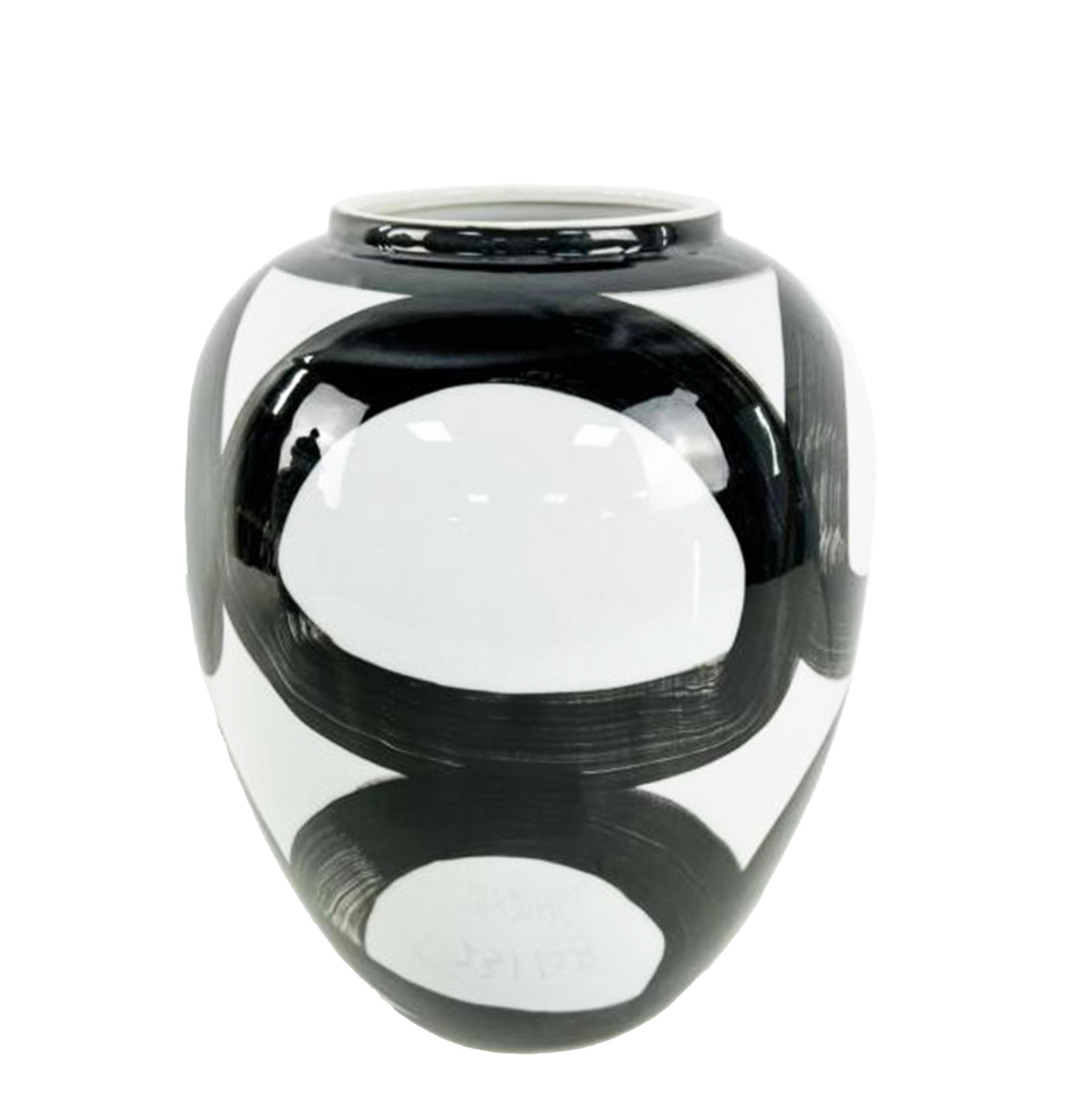 Чорно-біла керамічна ваза 25×20×20 см – стильний декоративний декор для інтер’єру