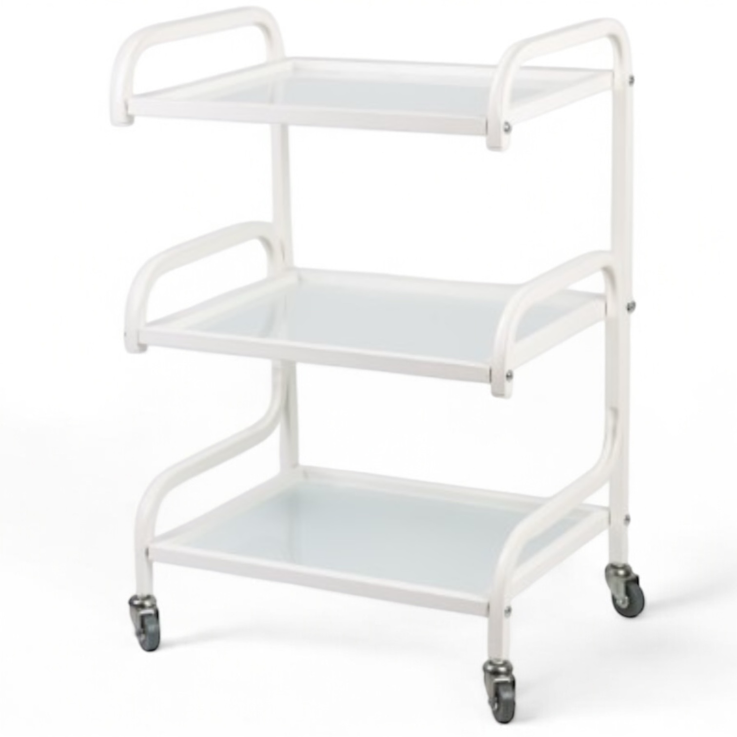 Візок косметологічний із трьома полицями, білий