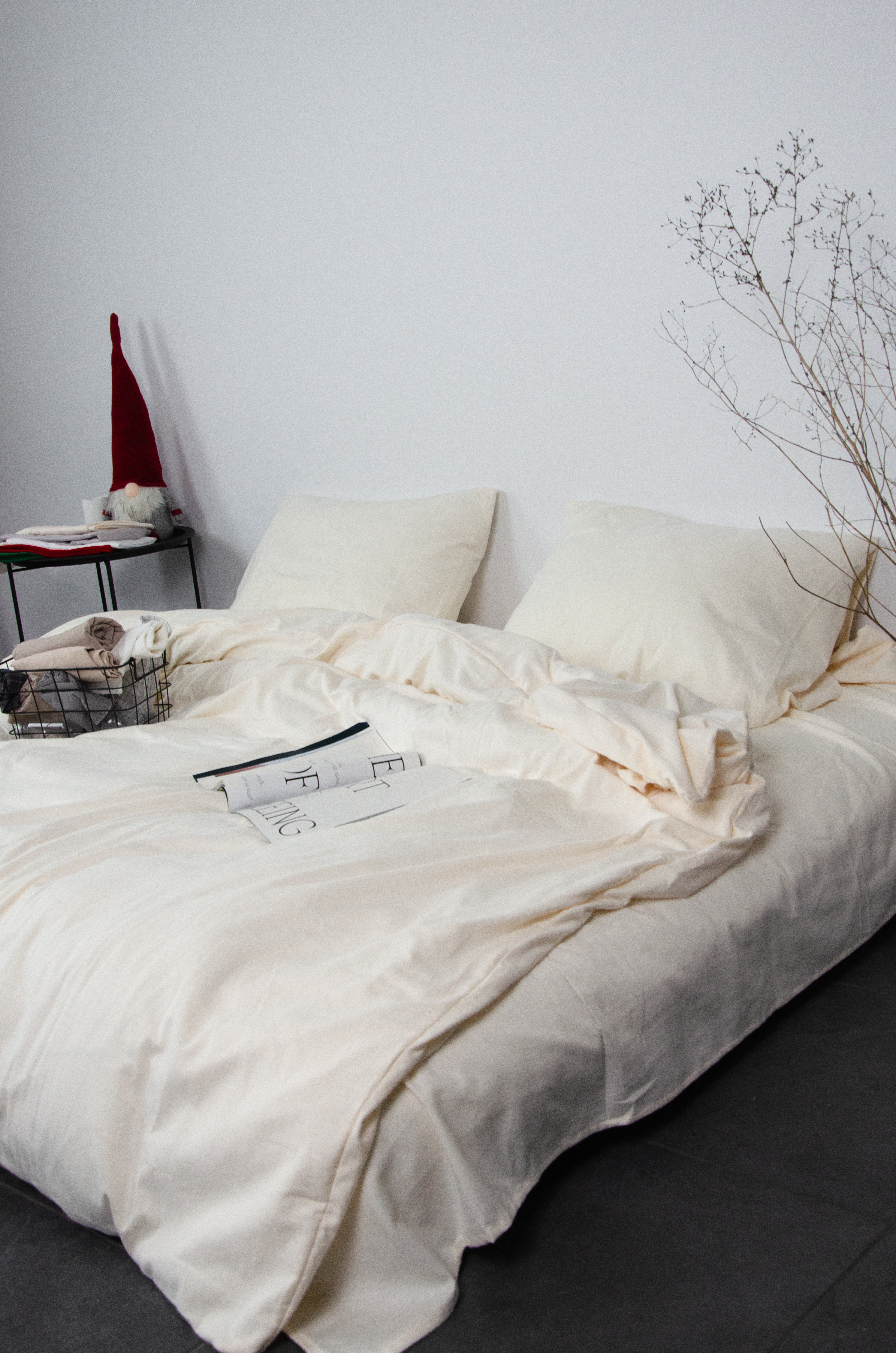 Постільний комплект Фланель преміум Молочний однотон