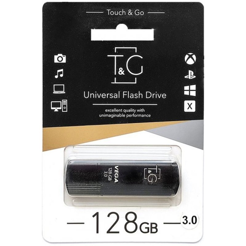 USB 3.0 флеш накопичувач T&G Vega 121 128Gb Black