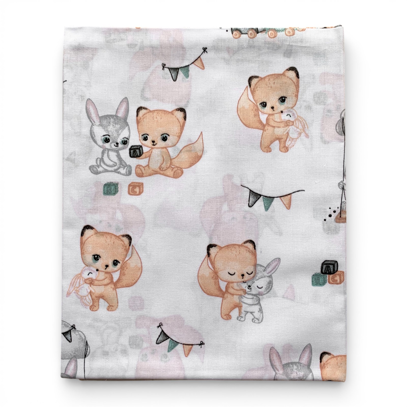 Пелюшка бавовняна 100 х 80 см Лис і зайчик