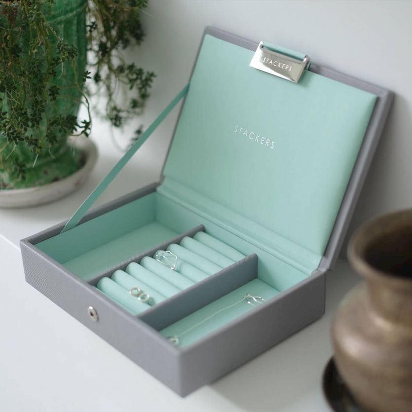 Скринька для прикрас Stackers Grey Mint, 12,5*18*4 см