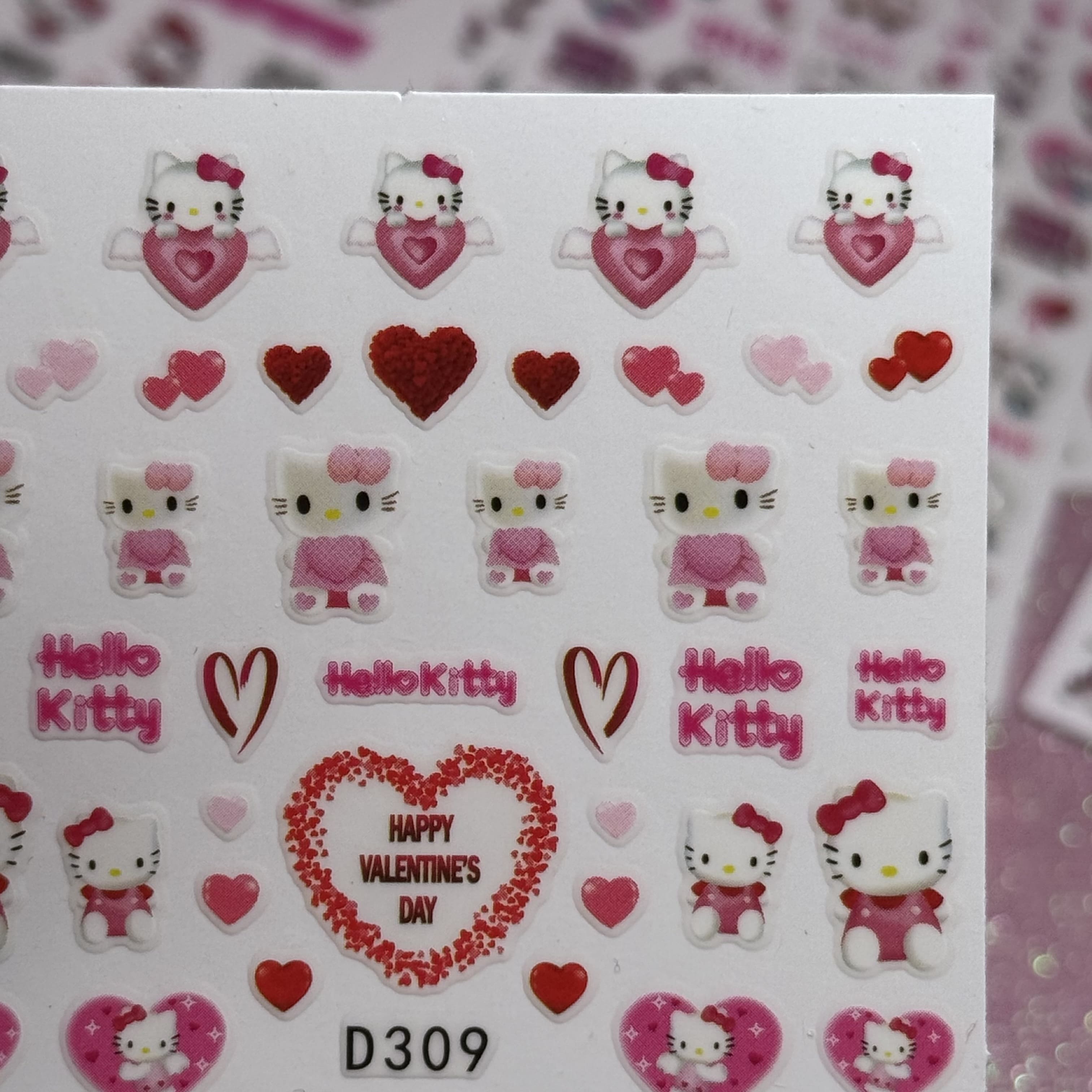 Наклейки для нігтів "Хеллоу Кітті" D309