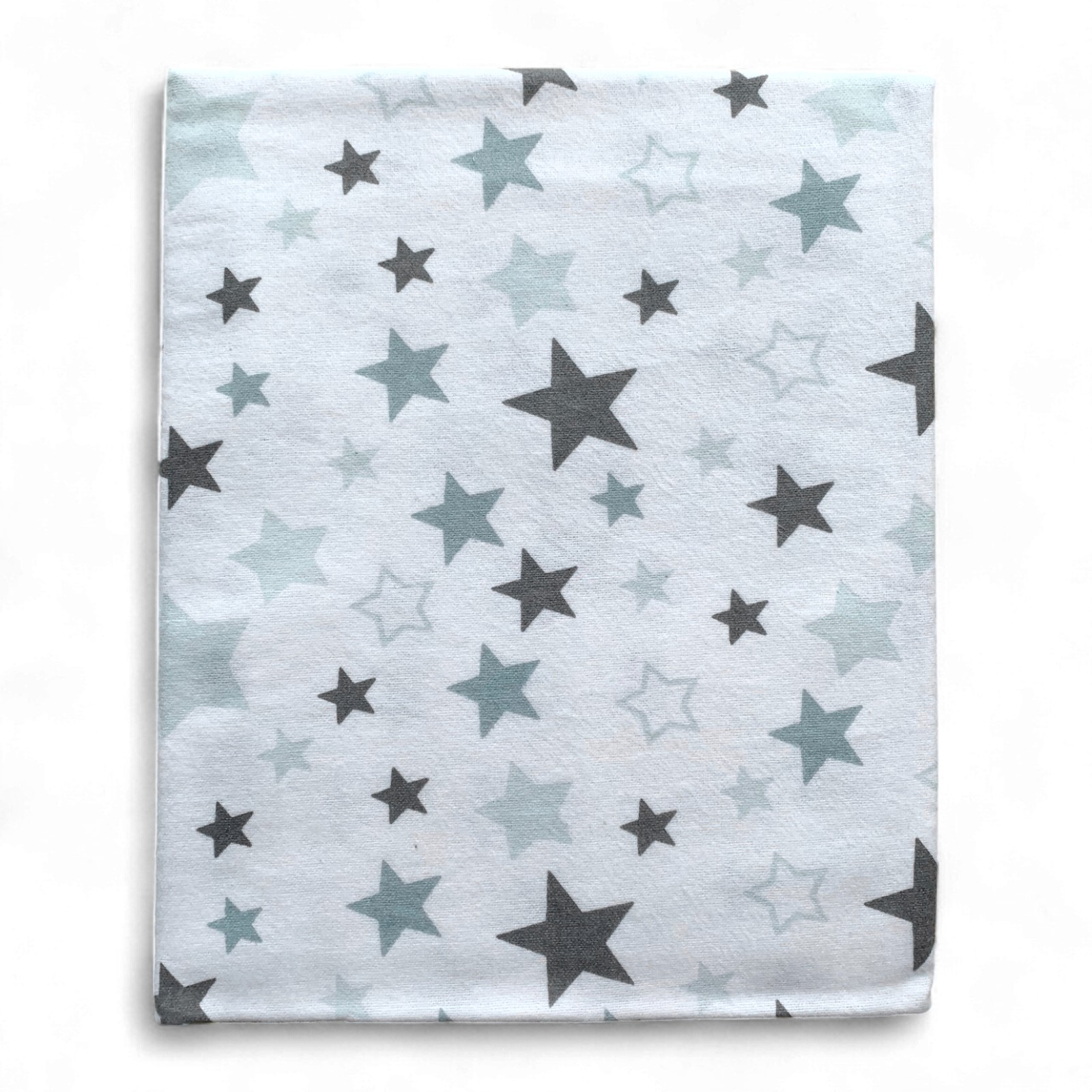 Пелюшка фланелева (байкова) 110 х 90 см зірки сірі великі