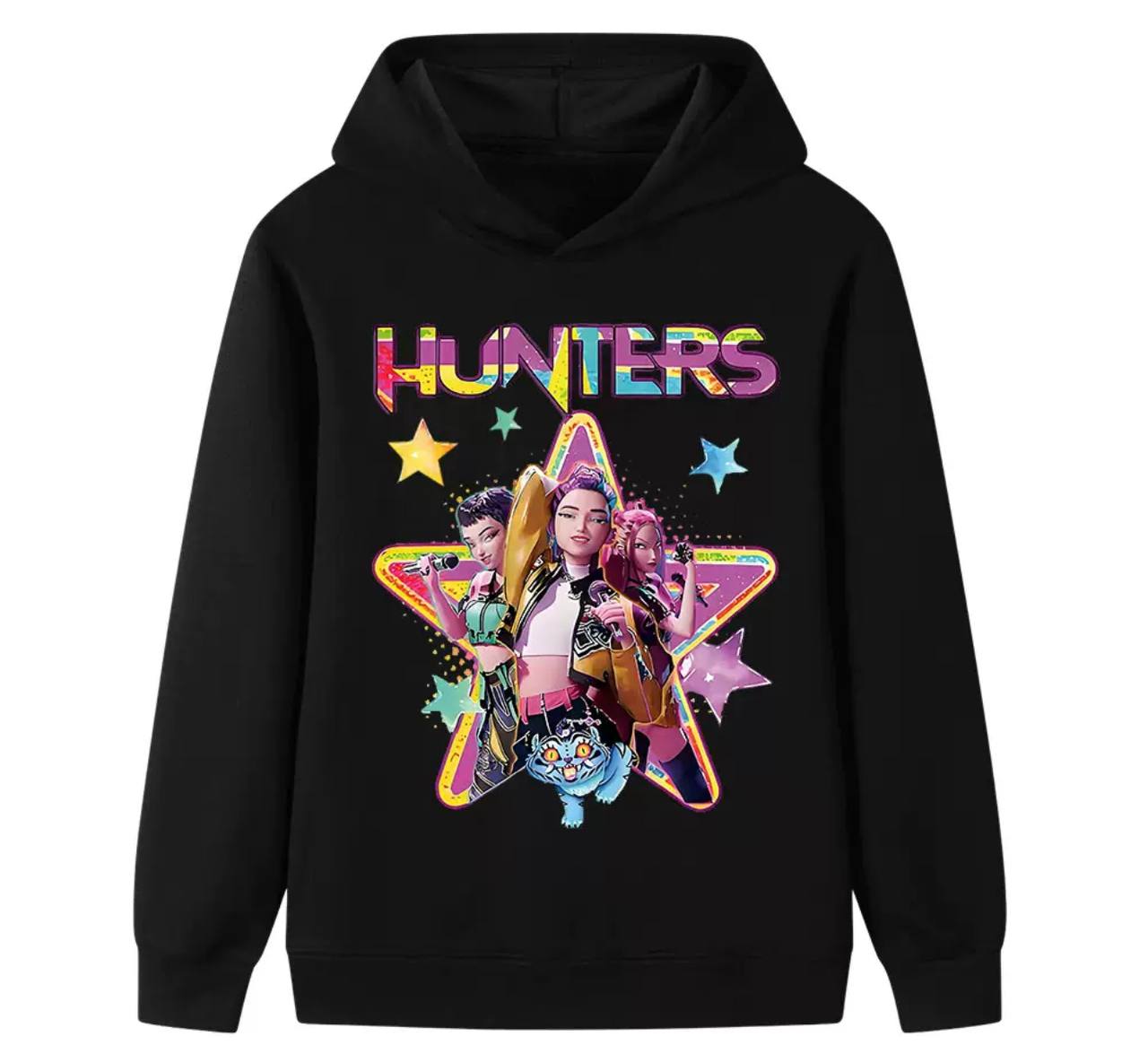 Чорна худі з капюшоном K-pop Demon HUNTERS, Мисливиці на демонів