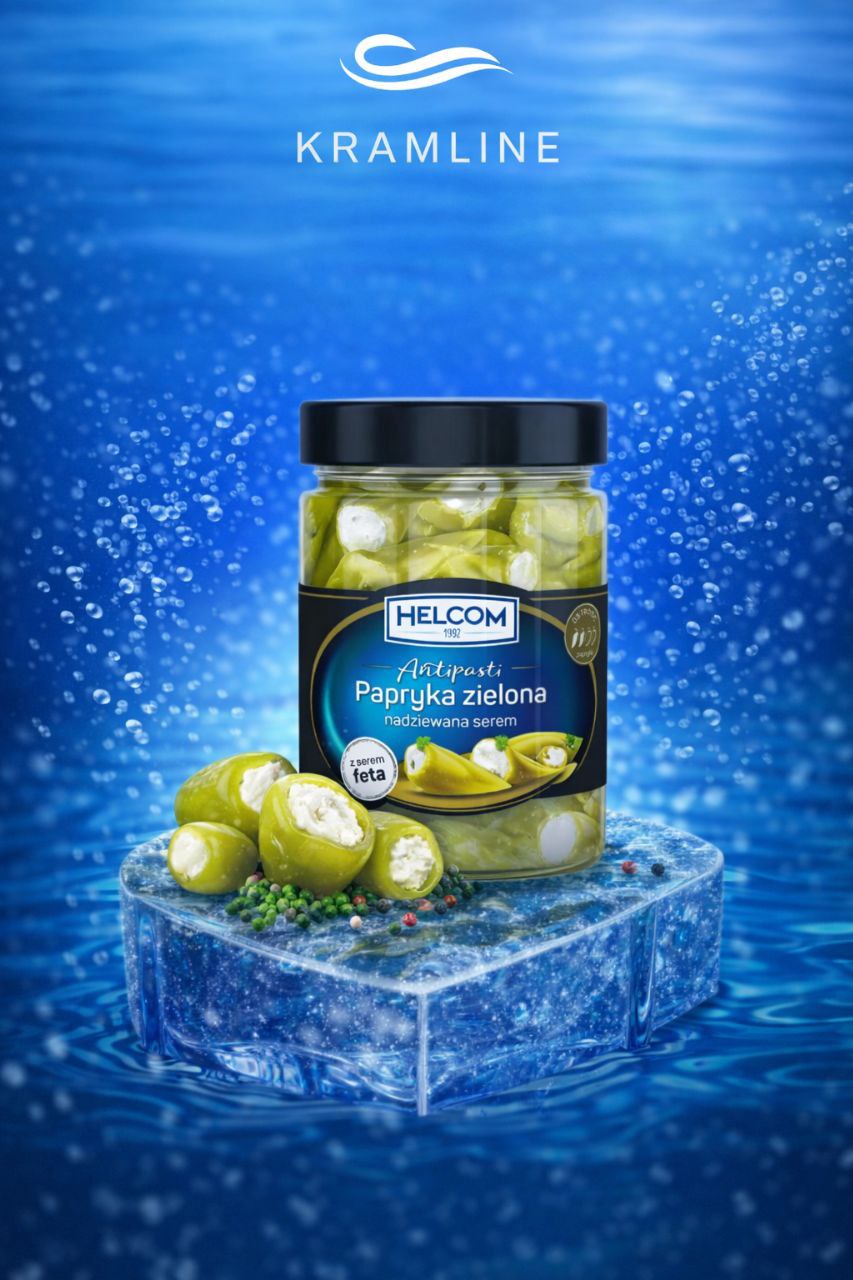 Консервований зелений перець фарширований сиром “Helcom”