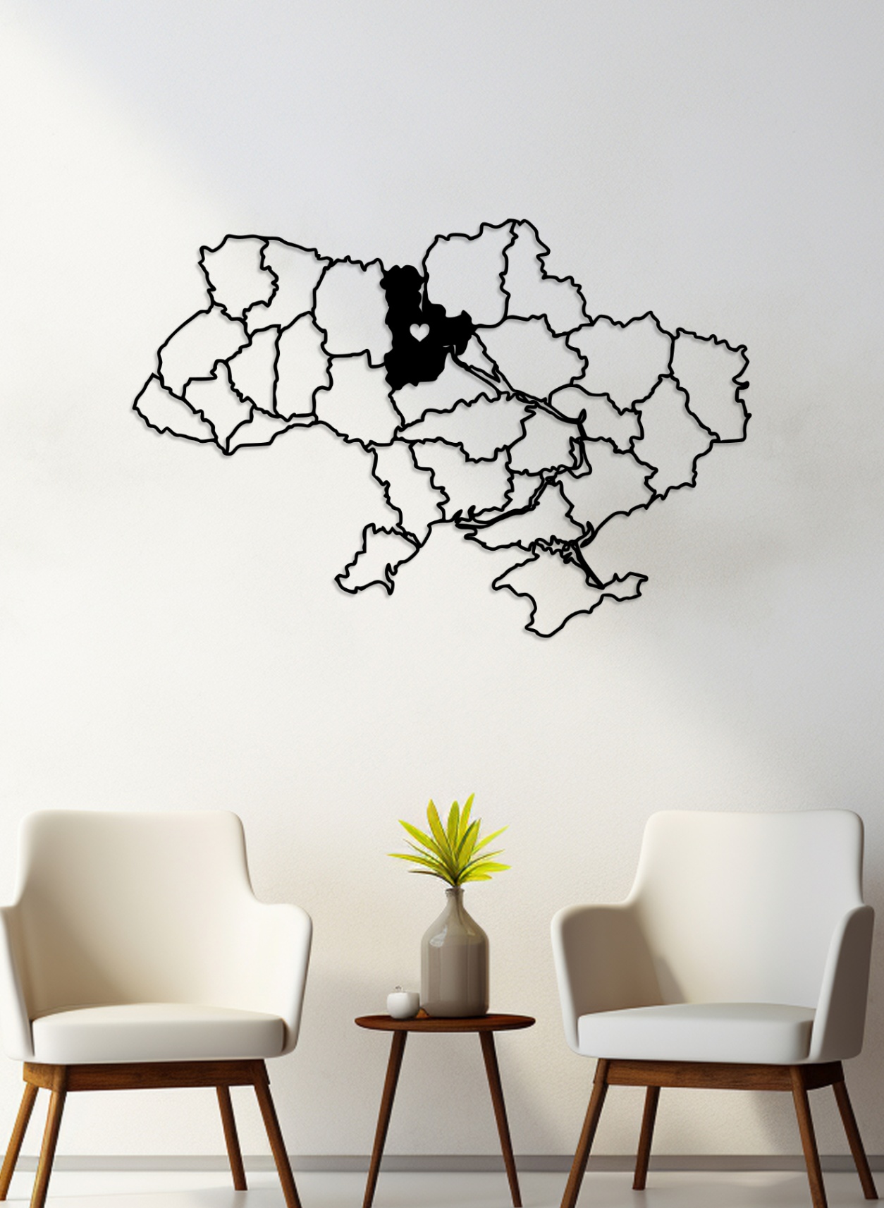 Мапа України з акцентом на Київ