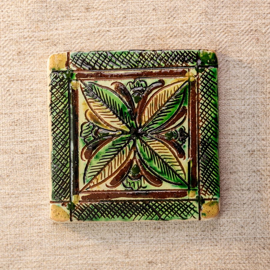 Керамічна плиточка "Листочки", 10*10 см