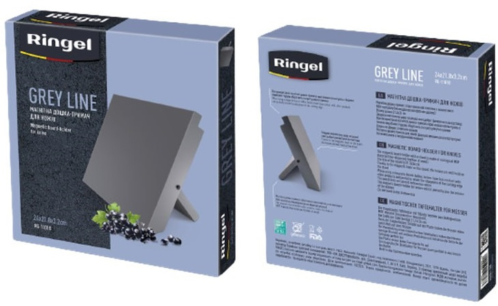 Аксесуари для ножів Ringel Grey line Підставка магнітна для ножів 24.0х21.8х3.2см