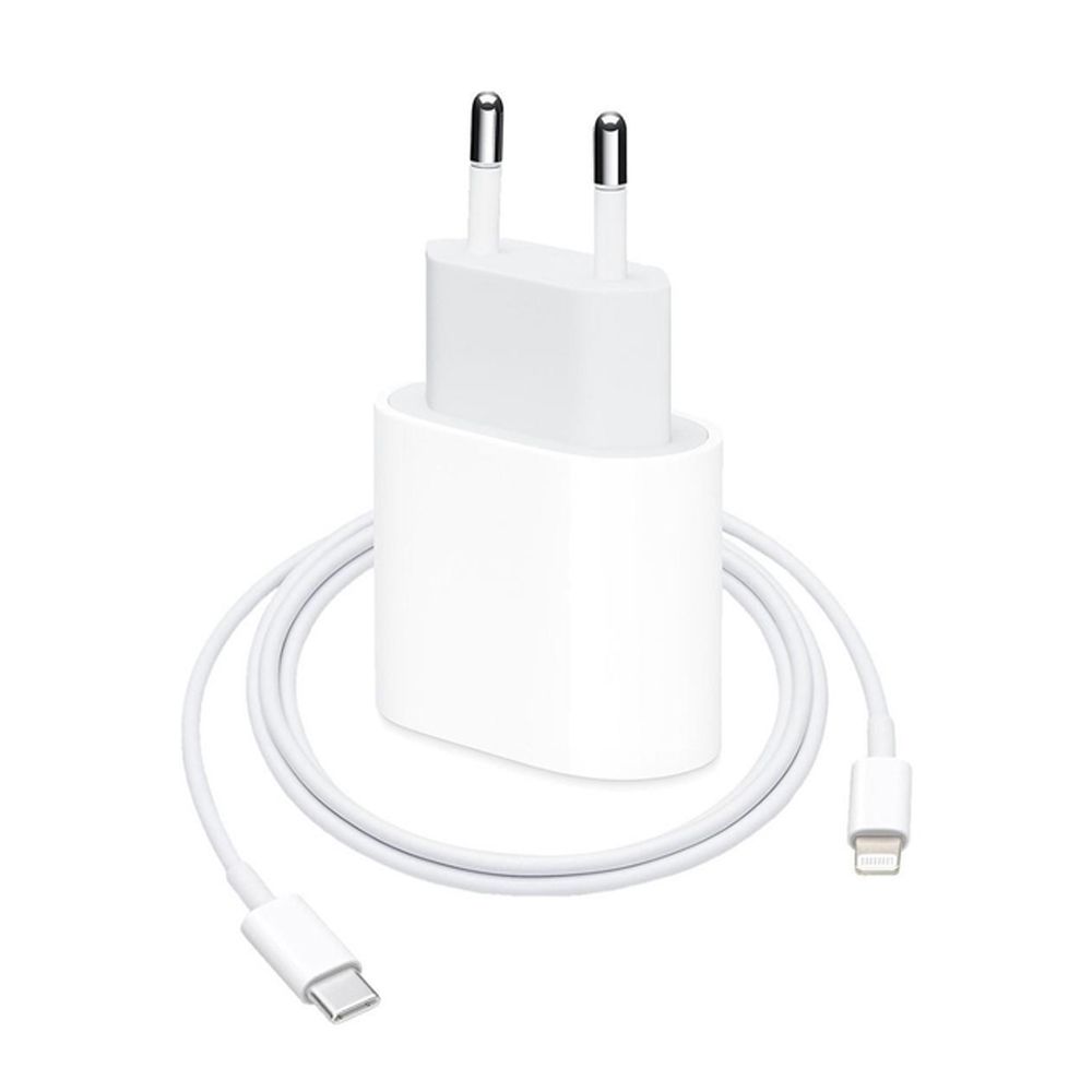 Мережевий зарядний пристрій для Apple iРhone A2347 PD / 20W + Data Cable Type-C to Lightning white