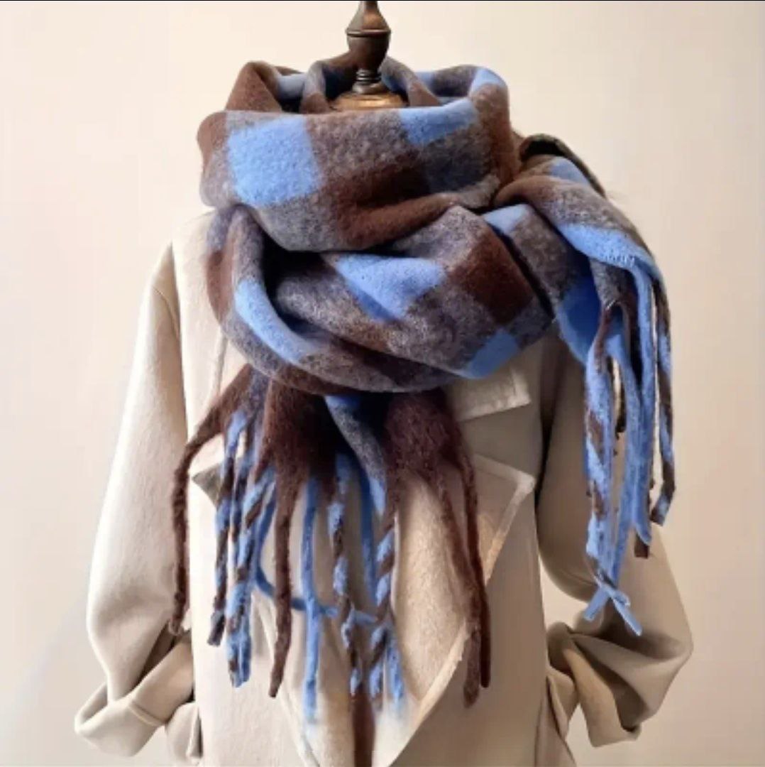 Шарф картатий теплий