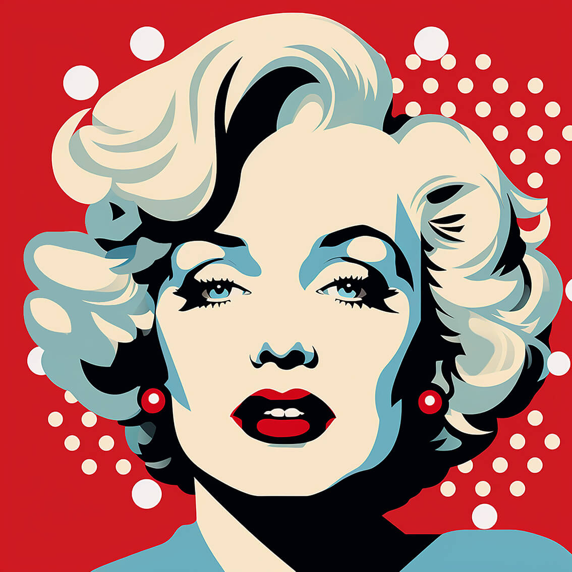 Portrait of Marilyn Monroe, 60x60 cm, original acrylic painting on canvas