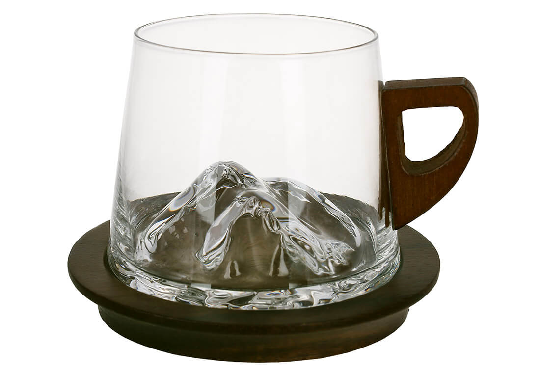 Чашка 220мл на дерев'яній підставці Rock