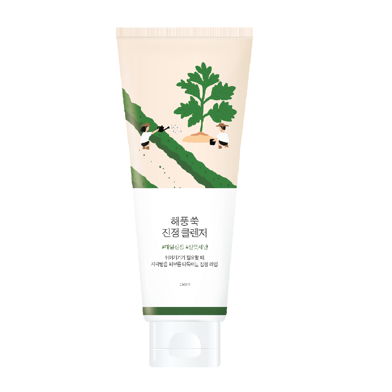 Заспокійлива очищуюча пінка з морським полином ROUND LAB Mugwort Calming Cleanser 150 ml
