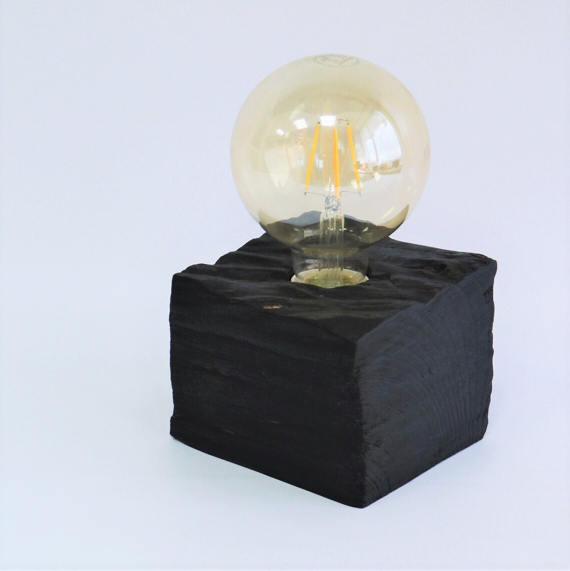 driftwood table lamp, black night lighting