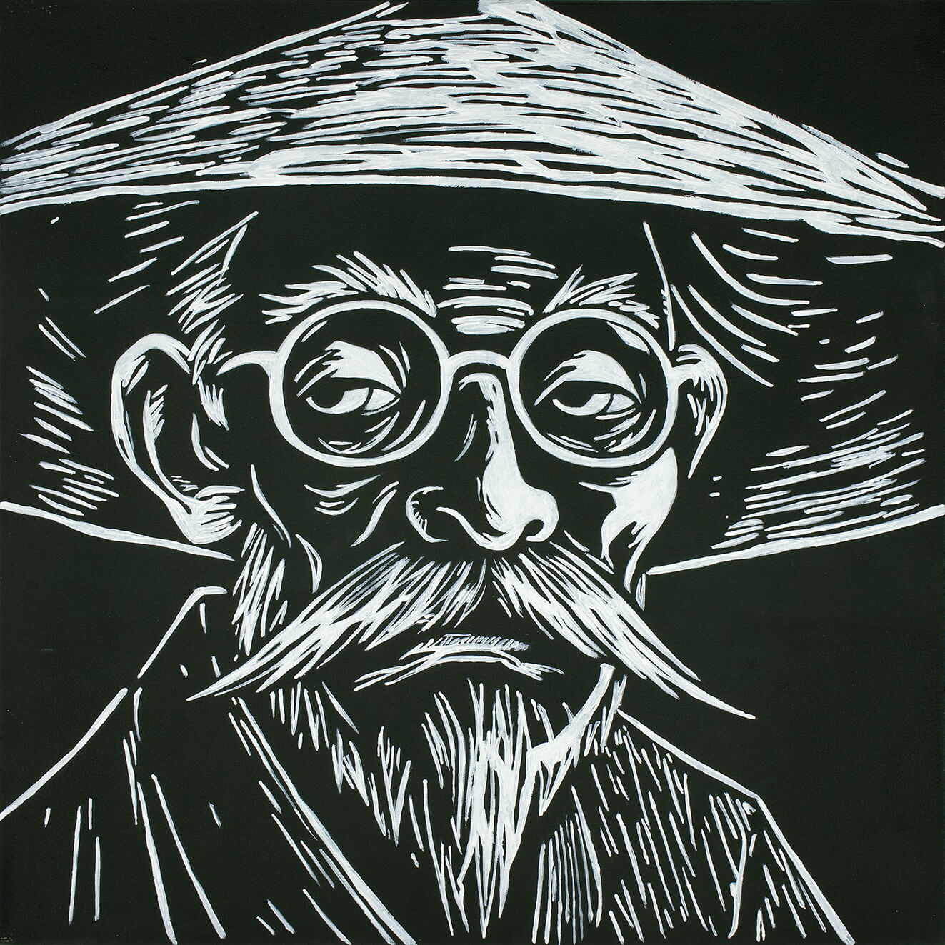 Miyazaki's character, 30x30 cm, original acrylic painting on paper
