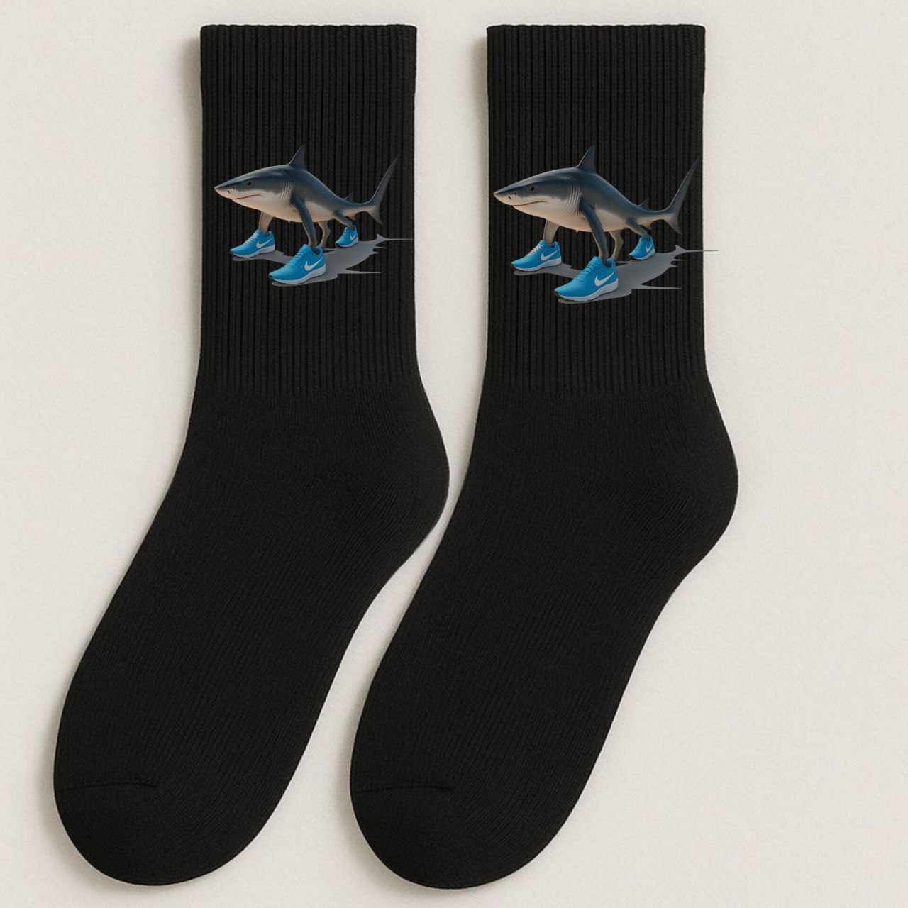 ШКАРПЕТКИ ВИСОКА РЕЗИНКА ДОРОСЛІ ЧОРНІ З ПРИНТОМ "ТРАЛАЛЕО ТРАЛАЛА"