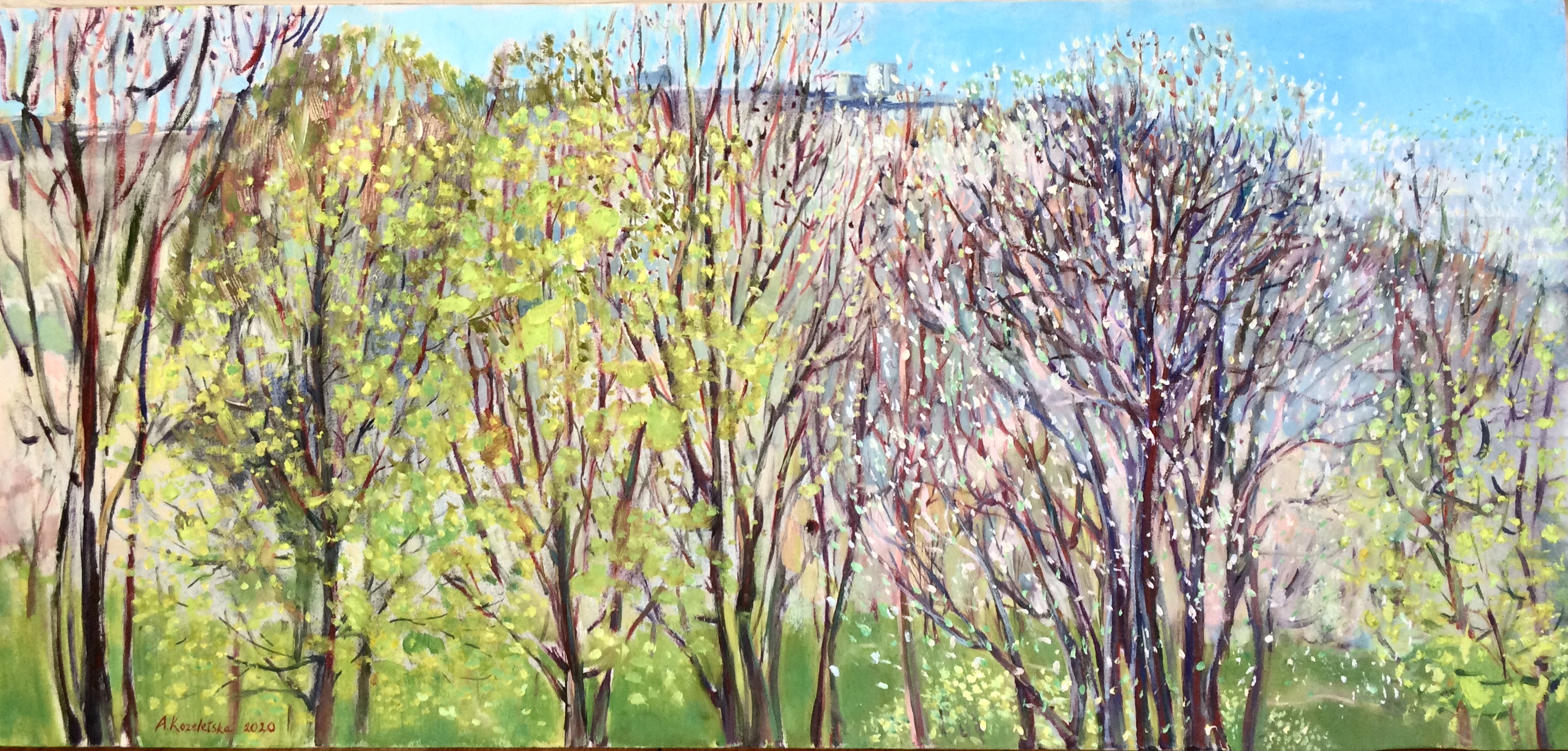 Rhythms of April, 2020, 40х80 sm, oil on canvas
