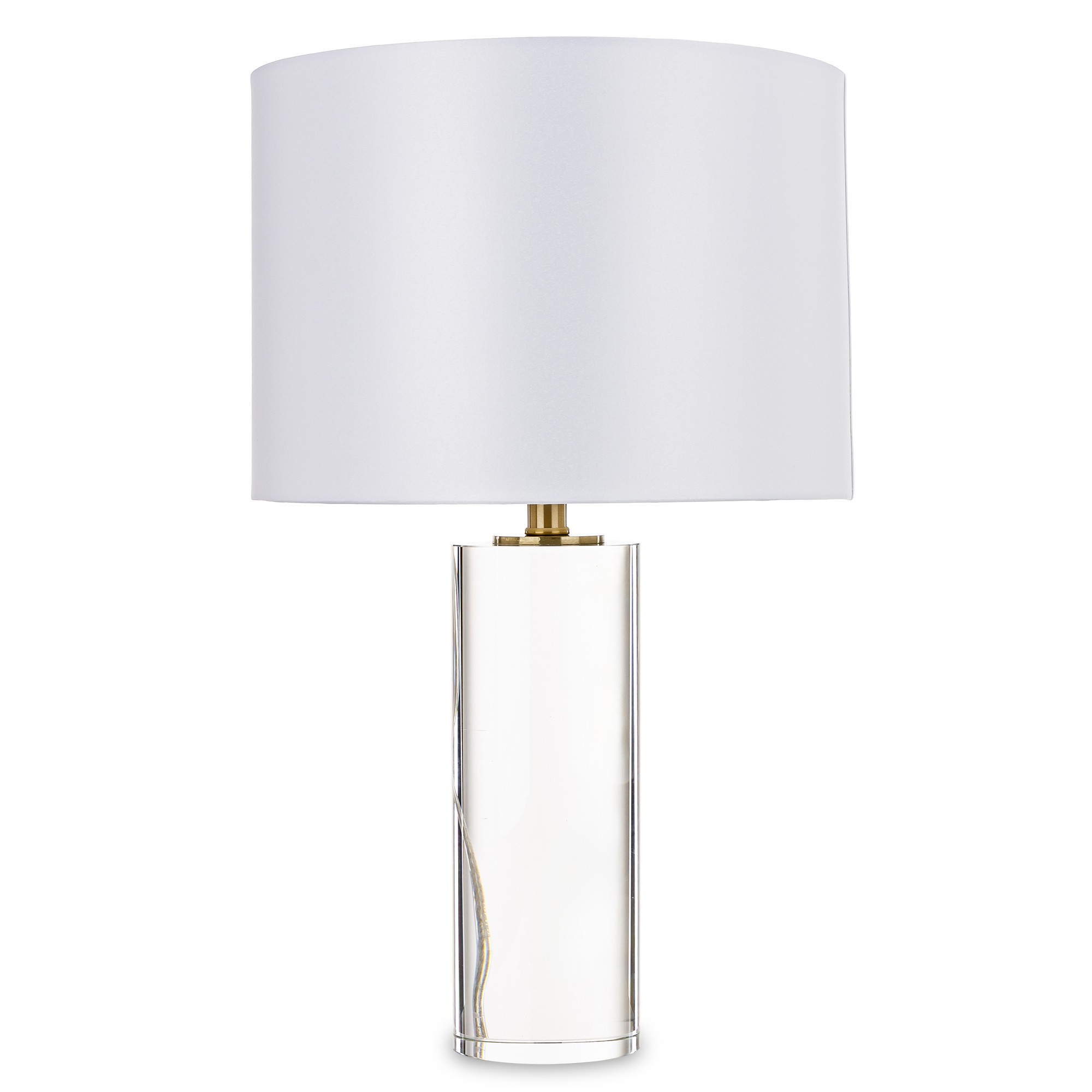 Лампа з білим абажуром, основа – скло 60x37x37 см – стильний інтер'єрний елемент