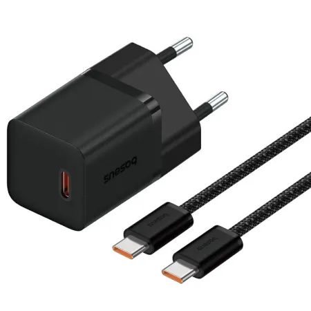 МЗП Baseus GaN5 Mini Fast Charger Type-C 30W (With Cable Type-C to Type-C 100W 1m)