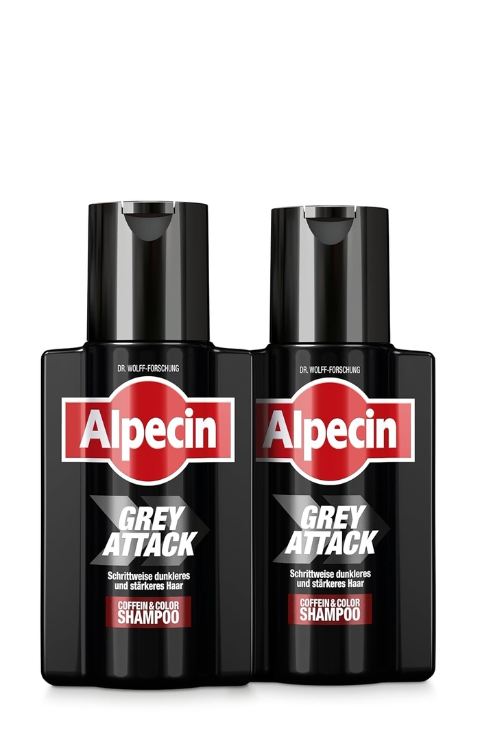 Alpecin Grey Attack Caffeine & Colour Shampoo Шампунь від сивини – 2 x 200 мл