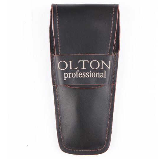 Манікюрний набір Olton у шкіряному чохлі на 2 позиції (нашкірниці M + топірець-пушер)