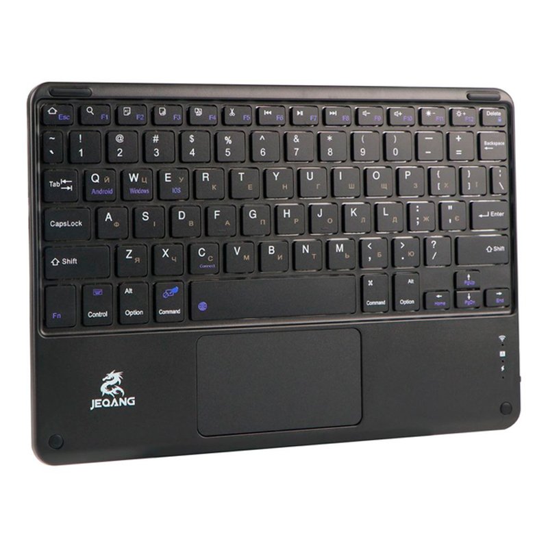 Клавіатура бездротова JEQANG JB-380 з тачпад/підсвіткою/акумулятором/Bluetooth Black