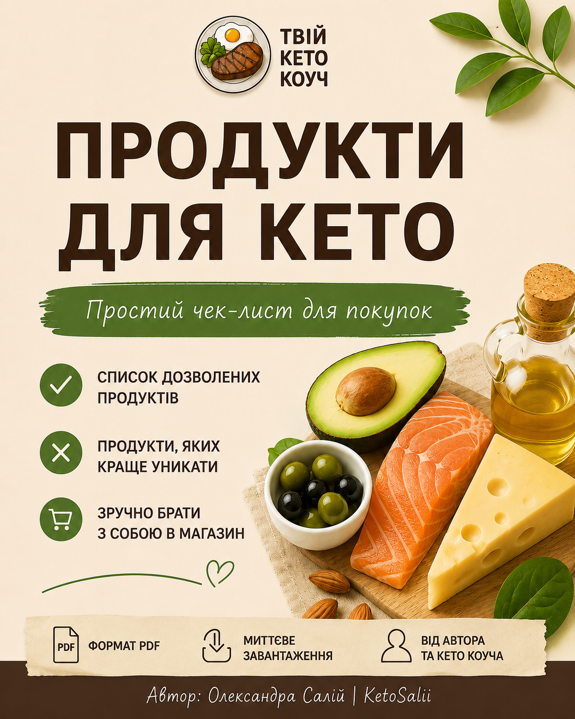 Чек-лист «Продукти для Кето»
