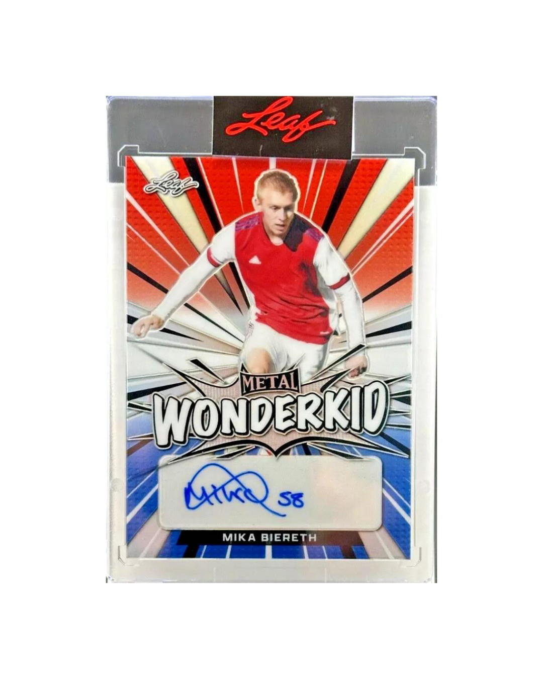 2022 Leaf Metal Wonderkid Mika Biereth Red White & Blue Prismatic /10 - AUTO