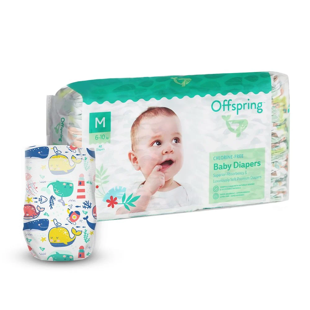 Підгузки Offspring Willy the Whale, розмір M, 6-10 кг, 42 шт.