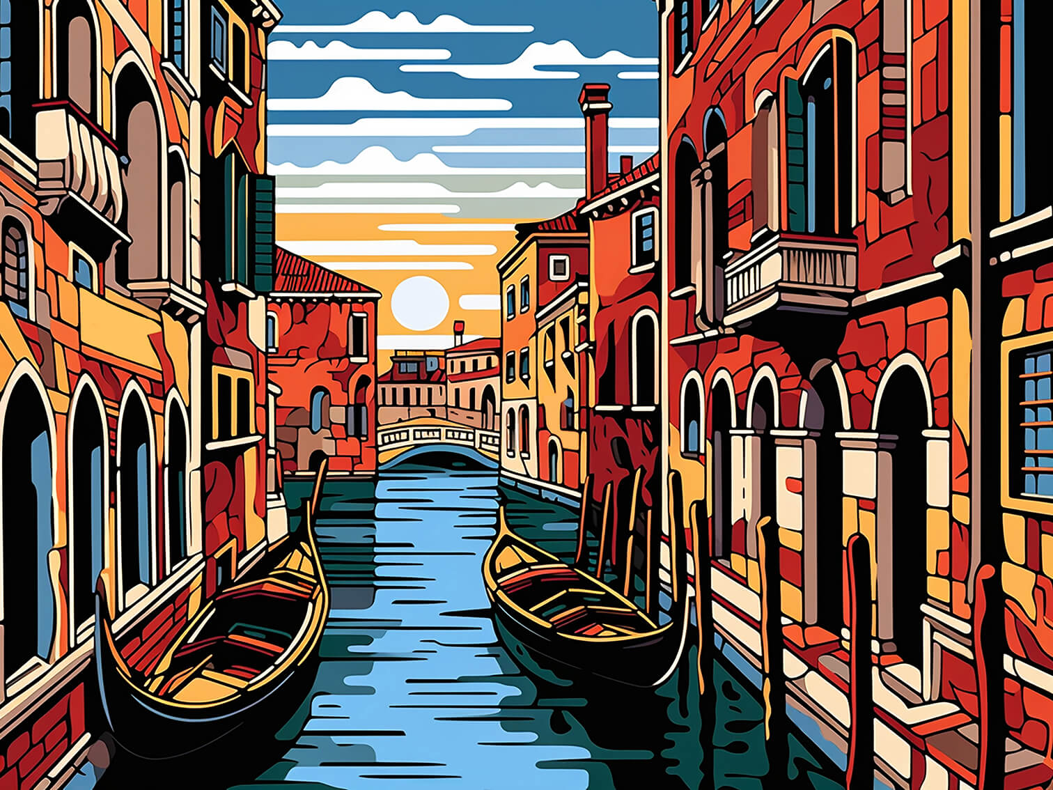 Mosaic Venice, 60x80 cm, original acrylic painting on canvas