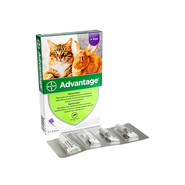 Краплі Адвантейдж 80 інсект. д/котів більше 4кг піп. №4