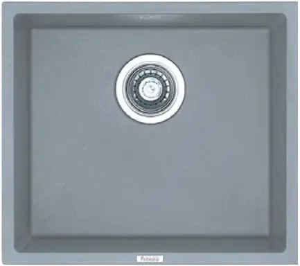 Гранітна мийка Quadro 45x40 Grey Metallic