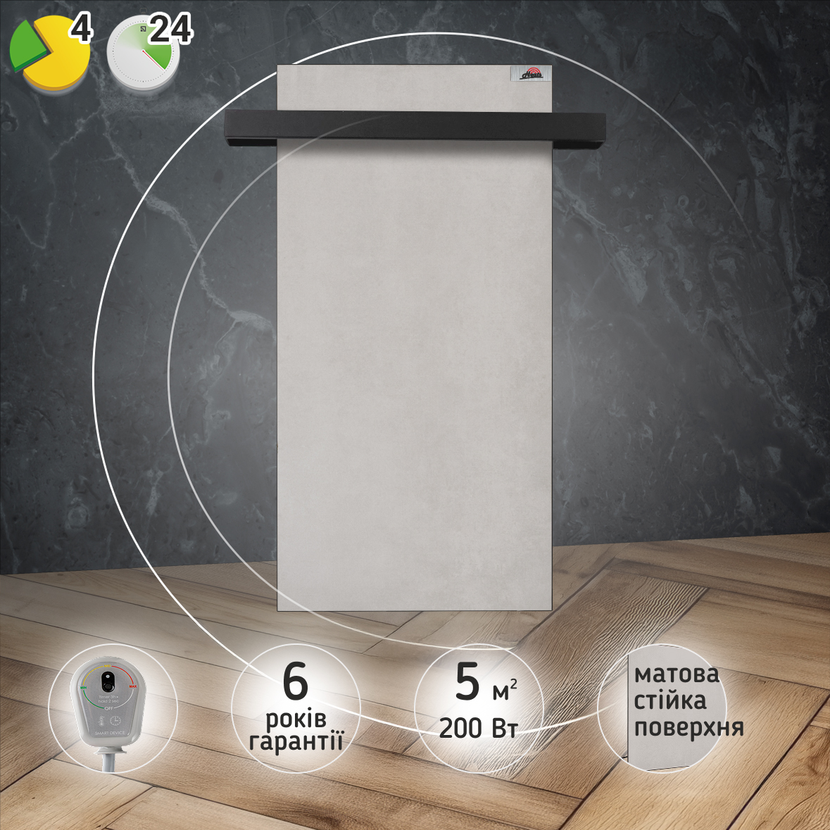 Рушникосушка Heats 200 Loft з терморегулятором на вилці