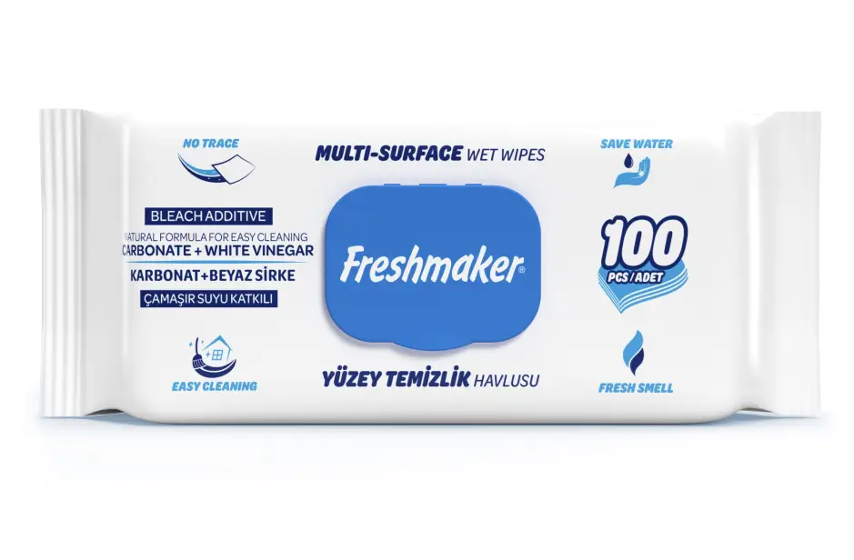 Вологі серветки для прибирання Freshmaker Blue, 100 шт