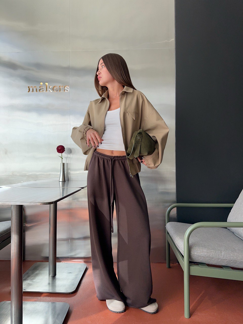 Штани прямі коричневі