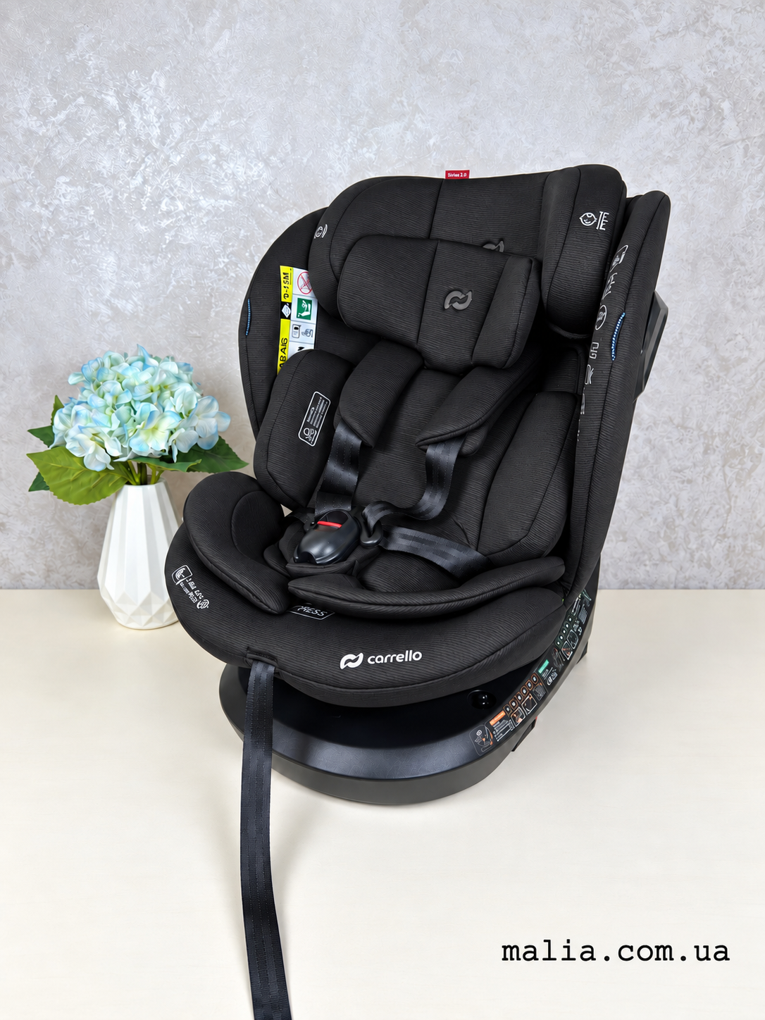 Автокрісло Carrello Sirius 2.0 CRL-8809 i-Size 40-150см ISOFIX, поворот, якір Midnight Black