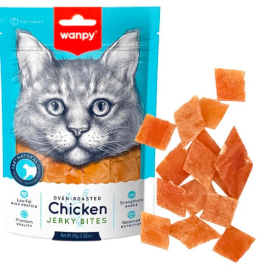 ВАНПІ ШМАТОЧКИ КУРЯЧІ В’ЯЛЕНІ ласощі для котів 0.08 кг.