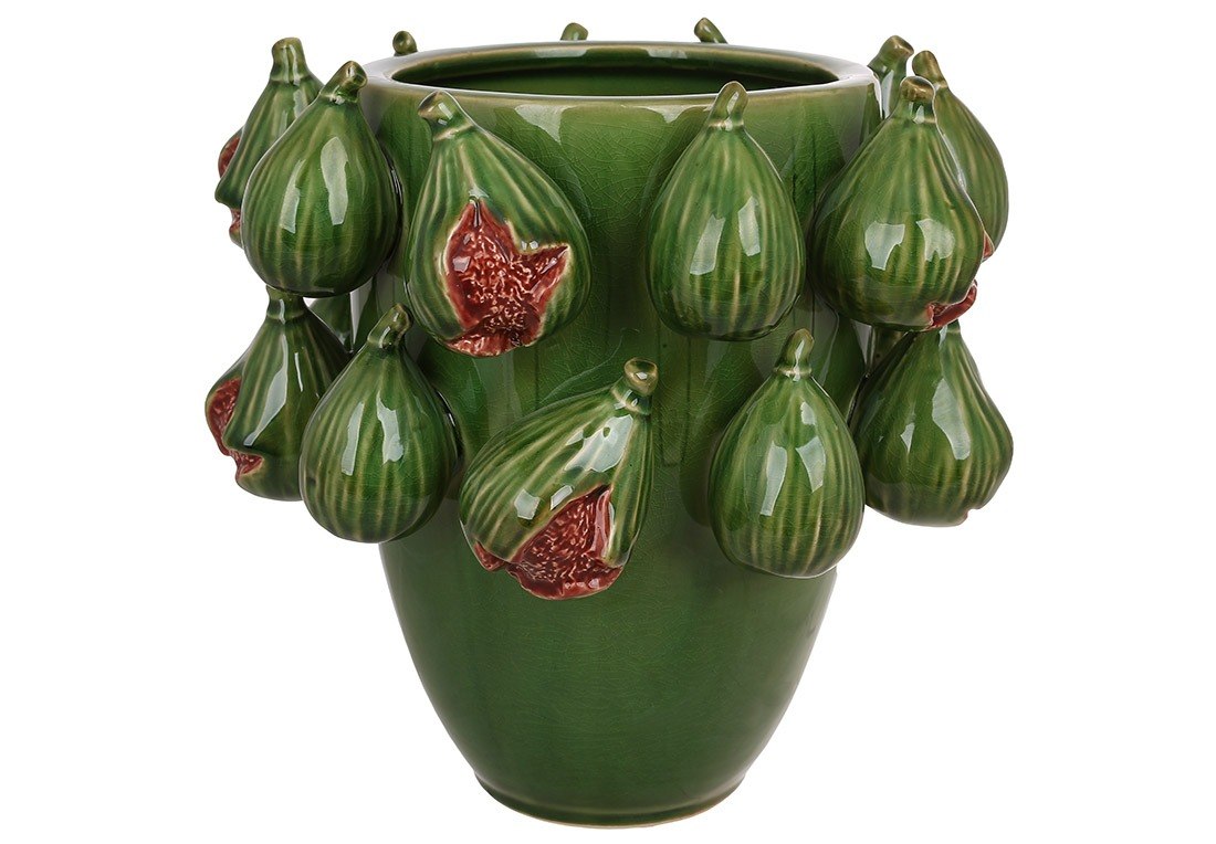 Ваза керамічна Figs, колір - зелений