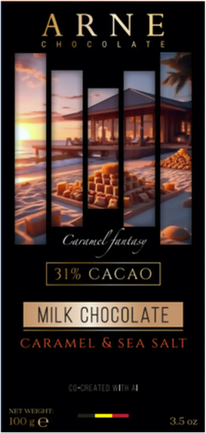 Шоколад Arne молочний 31% з карамеллю та морською сіллю 100 г