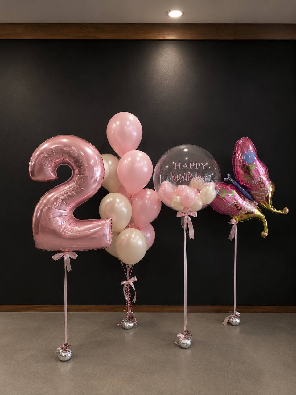 Pink Birthday Balloon Bouquet with Number